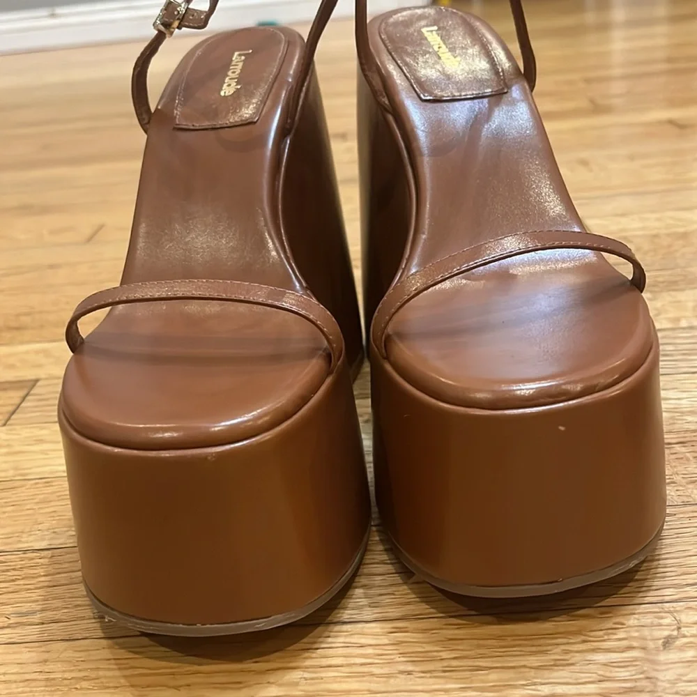 NEW! Larroude Wanda Platform Wedge Sandal 9 Revolve